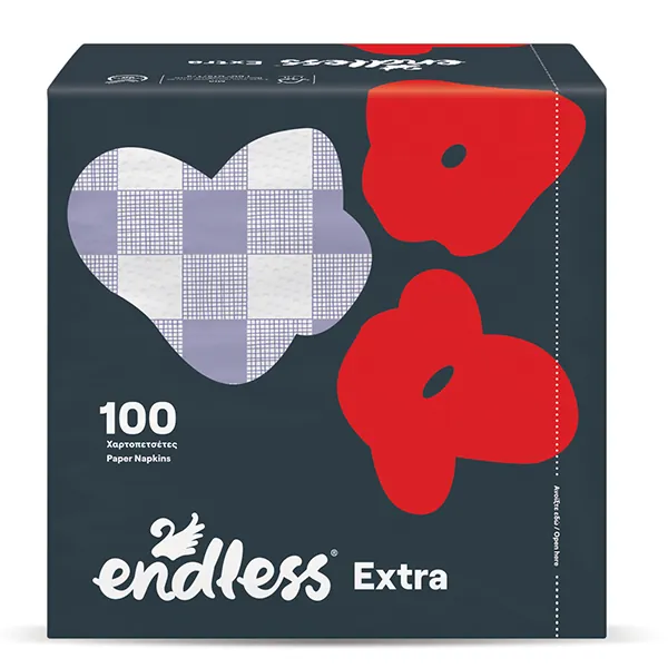 Endless Χαρτοπετσέτα Extra Σχέδιο Καρό 100 τεμ.